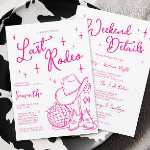 Laatste Rodeo Roze Cowgirl Vrijgezellenfeest Weeke Kaart
