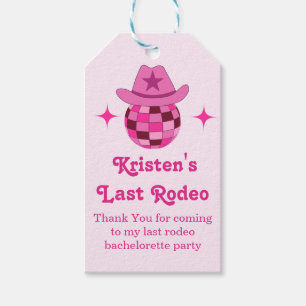 Laatste Rodeo Roze Disco Cowgirl Hen Party Cadeaulabel