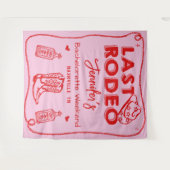 Laatste Rodeo Roze Rood Cowgirl Bachelorette Weeke Wandkleed (Voorkant (horizontaal))