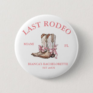 Laatste Rodeo Western Coquette laarzen Bachelorett Ronde Button 5,7 Cm
