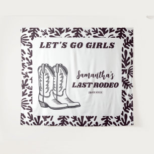 Laatste Rodeo Westerse Cowgirl Bachelorette Feest Wandkleed