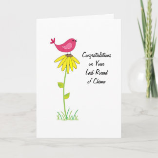 Laatste ronde Chemo felicitaties Kaart Bird