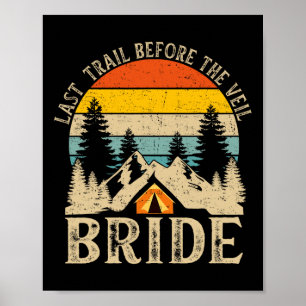 Laatste route voor de sluier bruid Retro Kamp vrij Poster