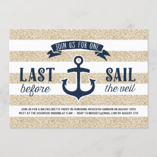 Laatste Sail Nautical Bachelorette Party Kaart