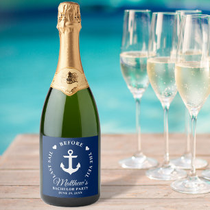 Laatste Sail voor de Veil Bachelor Party Sparkling Wijnetiket