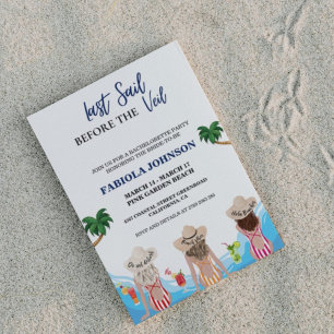 Laatste Sail voor de Veil Bachelorette Party Kaart