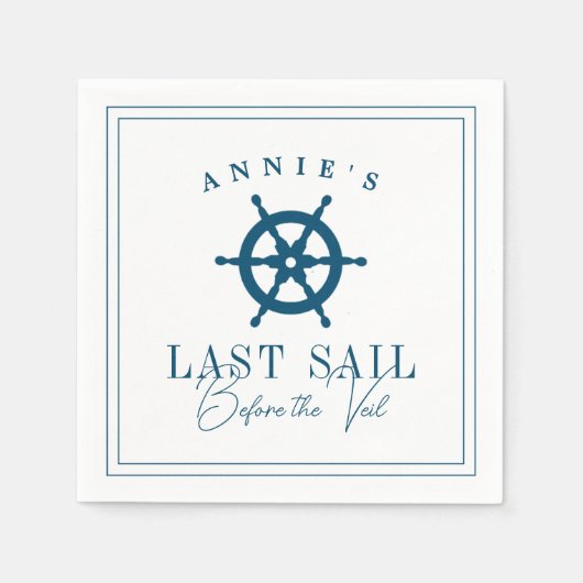 Laatste Sail voor de Veil Nautical Bachelorette Servet (Voorkant)