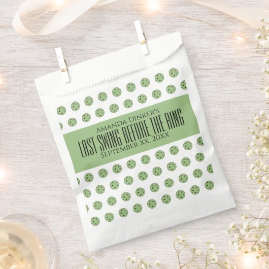 Laatste schommel Voor de Ring Bruiloft Pickleball  Bedankzakje (Geknipt)
