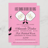 Laatste schommel Voor de Ring Bruiloft Pickleball Kaart (Voorkant / Achterkant)