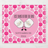 Laatste schommel Voor de Ring Bruiloft Pickleball Sparkling Wijnetiket (Enkel label)