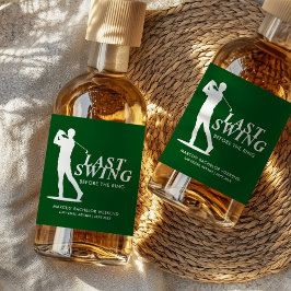 Laatste schommel voor de Ring Golf Bachelor Likeurfles Etiket