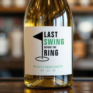 Laatste schommel voor de Ring Golf Bachelorette Pa Sparkling Wijnetiket