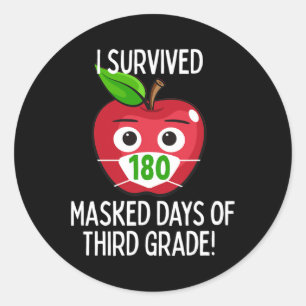 Laatste schooldag 180 gemaskerde dagen van de derd ronde sticker
