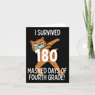 Laatste schooldag 180 gemaskerde dagen van de vier kaart