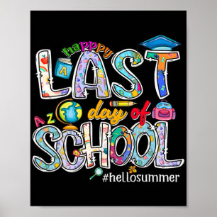 Laatste Schooldag 2024 Hallo Zomer Jongens Meisjes Poster
