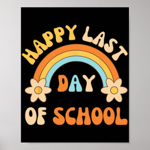 Laatste Schooldag Docent Student Afstuderen Regen Poster