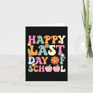 Laatste Schooldag Groovy Leraar Student Afstuderen Kaart