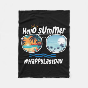 Laatste Schooldag Hallo Zomer Zonnebril Strand 1 Fleece Deken