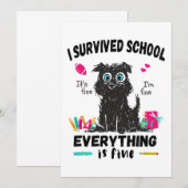 Laatste schooldag, ik heb school overleefd kaart (Voorkant / Achterkant)