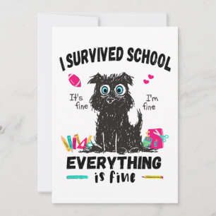 Laatste schooldag, ik heb school overleefd kaart