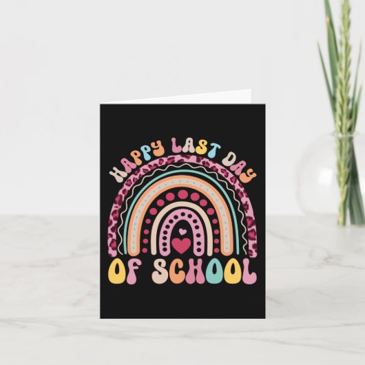 Laatste Schooldag Leraar Student Luipaard Regenboo Kaart (Voorkant)