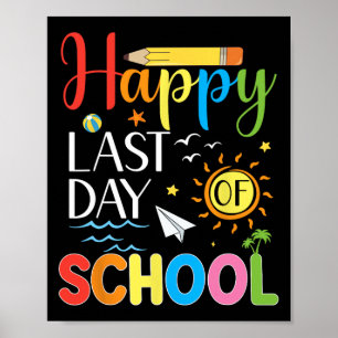 Laatste Schooldag Leraar Student Zomer Afstuderen Poster