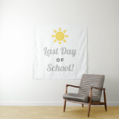 Laatste Schooldag Zon Grijs Geel Wandkleed (In situ)