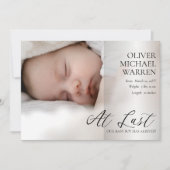 Laatste script 4 Foto Baby Geboorteaankondiging Aankondiging (Voorkant)