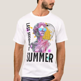 Laatste seconde van de zomer Retro Vaporwave Statu T-shirt