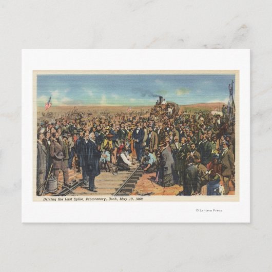 Laatste Spike rijden - Spoorwegspoor Briefkaart (Voorkant)