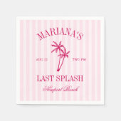 Laatste Splash Beach Palms Hot Pink Bachelorette Servet (Voorkant)