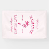 Laatste Splash Beach Palms Hot Pink Bachelorette Spandoek (Horizontaal)