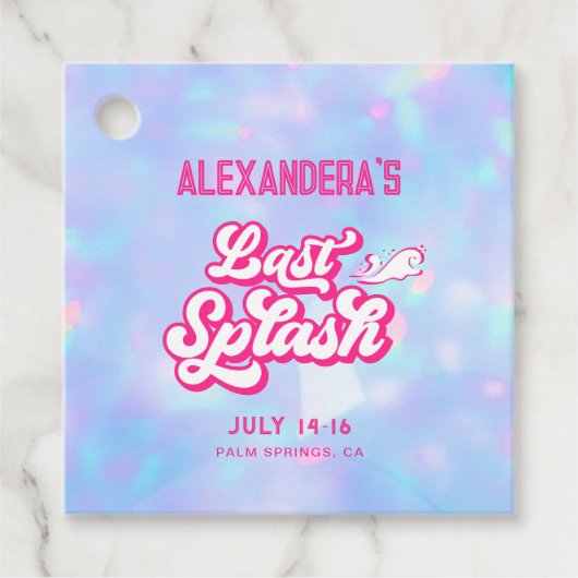 Laatste Splash Pool Feest Bachelorette Bedankjes Labels (Voorkant)