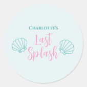Laatste Splash Zeemeermin Schelp Strand Bruidsfees Ronde Sticker (Voorkant)