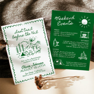 Laatste spoor voor de sluier vrijgezellenfeest kaart