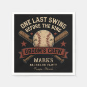 Laatste Swing Honkbal Bachelorfeest Servet (Voorkant)