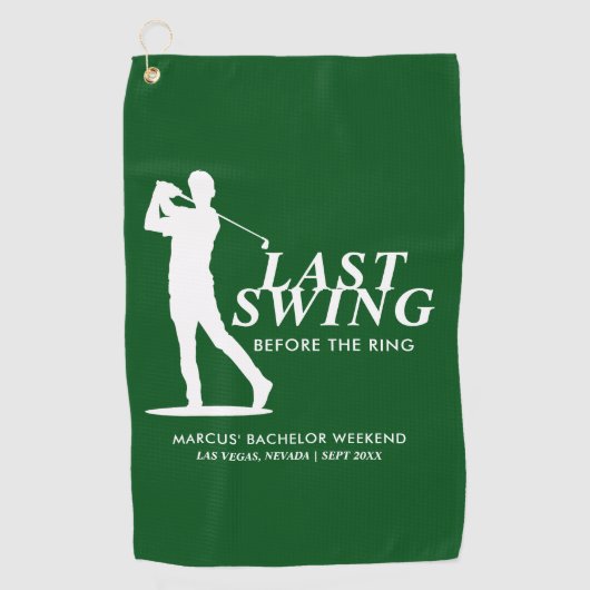 Laatste Swing voor de Ring Golf Bachelor Golfhanddoek (Voorkant)