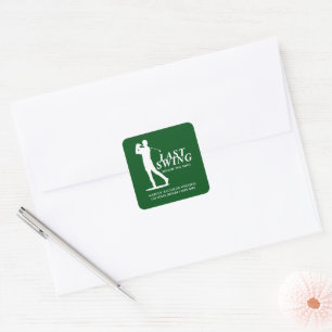 Laatste Swing voor de Ring Golf Bachelor Vierkante Sticker