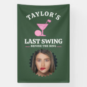 Laatste Swing Voor De Ring Golf Bachelorette Spandoek (Verticaal)