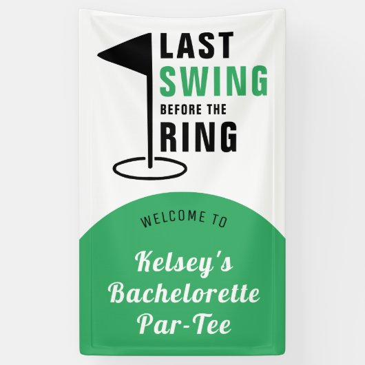 Laatste Swing Voor de Ring Golf Meisjesuitgang Spandoek (Verticaal)
