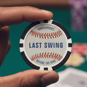 Laatste Swing Voor de Ring Honkbal Bachelor Party Poker Chips
