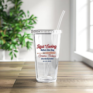 Laatste swing voor de ring honkbal vrijgezellenfee acryl drinkbeker
