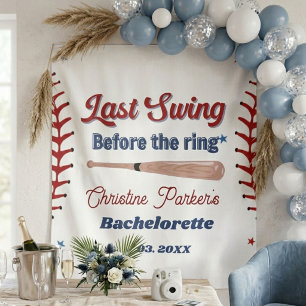 Laatste swing voor de ring honkbal vrijgezellenfee wandkleed