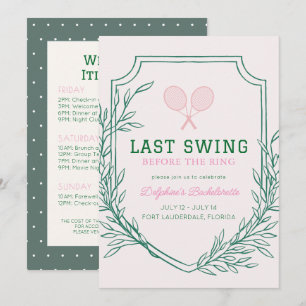 Laatste Swing Voor de Ring Tennis Bachelorette Kaart