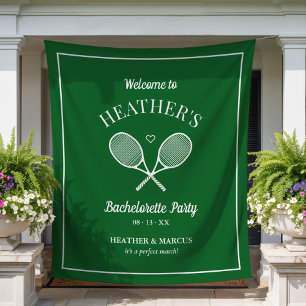 Laatste Swing Voor de Ring Tennis Bachelorette Wandkleed