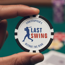 Laatste Swing Voor de Trouw Baseball Bachelor Part Poker Chips