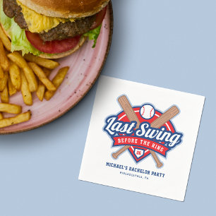 Laatste Swing Voor de Trouw Baseball Bachelorfeest Servet