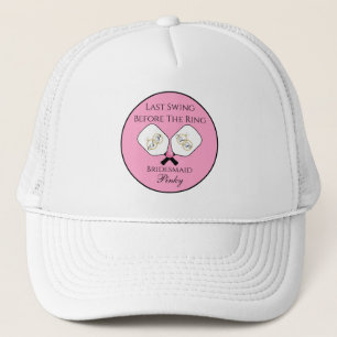 Laatste Swing Voor de Trouwring Pickleball Roze Trucker Pet