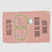 Laatste Swing Voor het Bruiloftsfeest van de Ring  Golfhanddoek (Horizontaal)