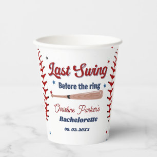 Laatste Swing voor het huwelijk Honkbal Vrijgezel Papieren Bekers